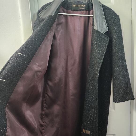 David Benjamin Collection Wool Coat 8 Black Classic Timeless Quiet Luxury Fall - Picture 6 of 9